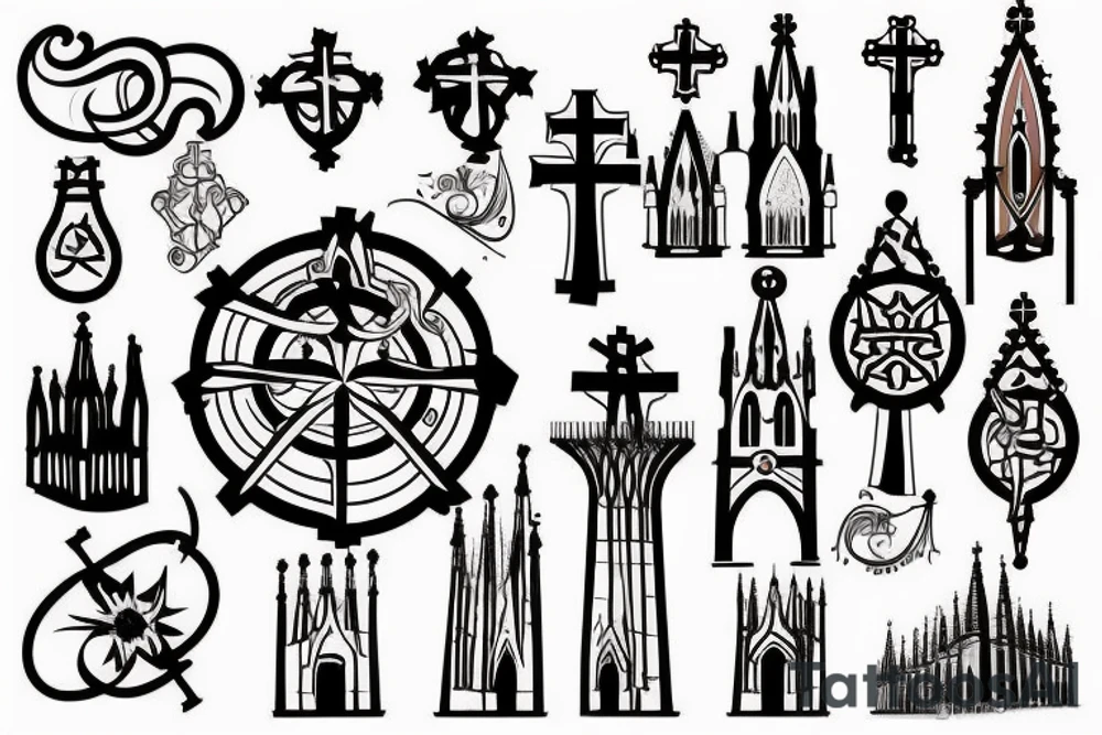 barcelona cathedreal or church tattoo idea