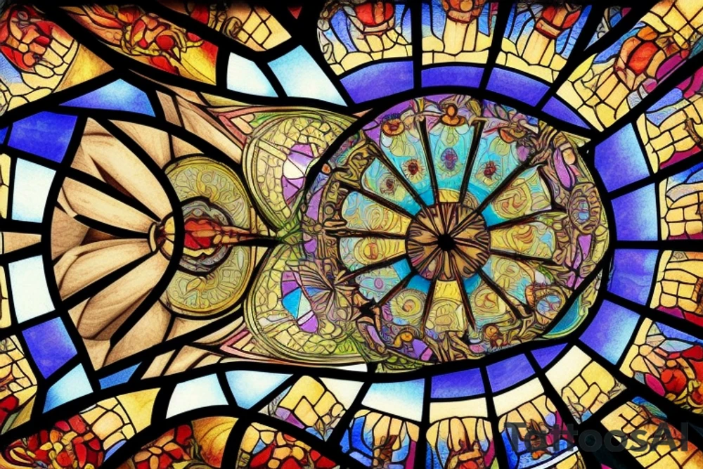 stained glass church ceiling tattoo idea
