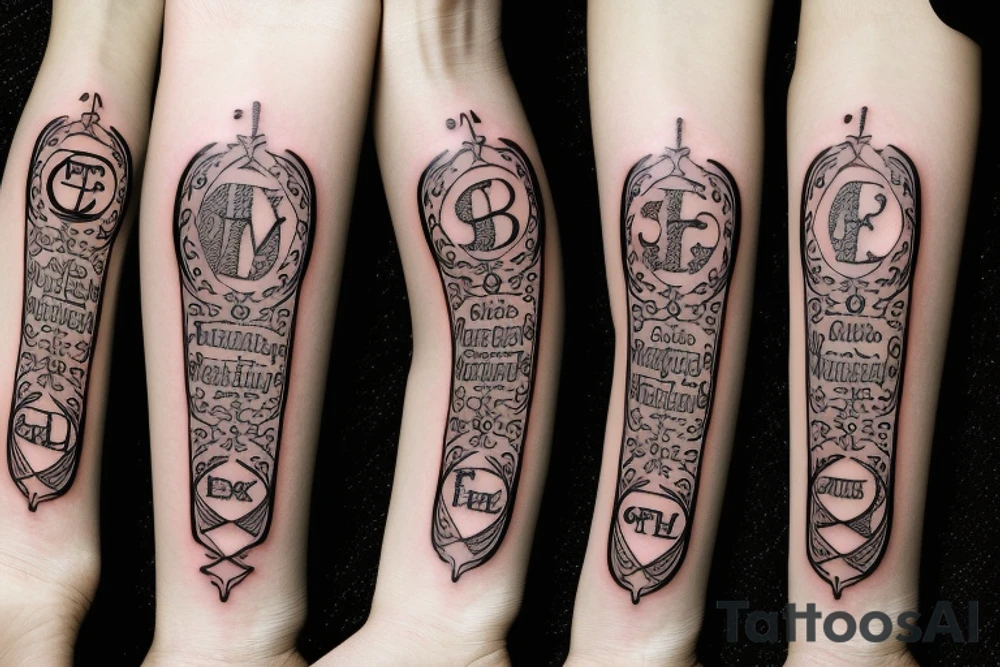 family initials tattoo idea