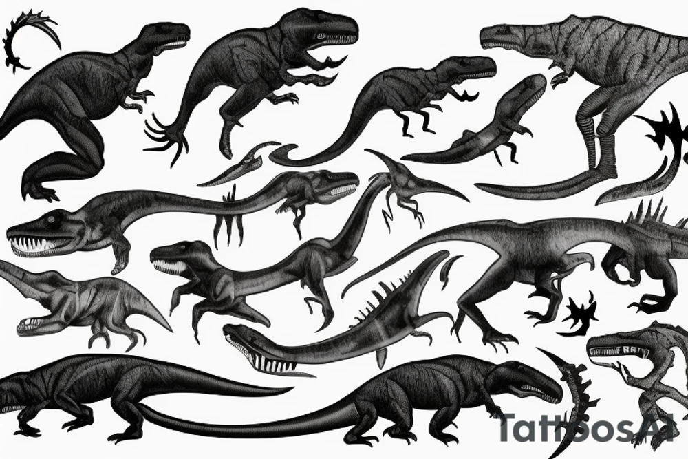 T rex fossil tattoo idea