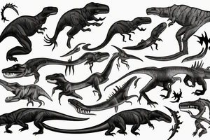 T rex fossil tattoo idea