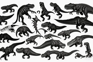 T rex fossil tattoo idea