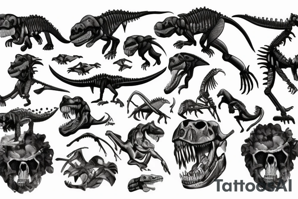 T rex skeleton tattoo idea