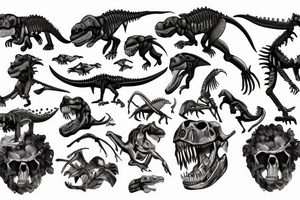 T rex skeleton tattoo idea