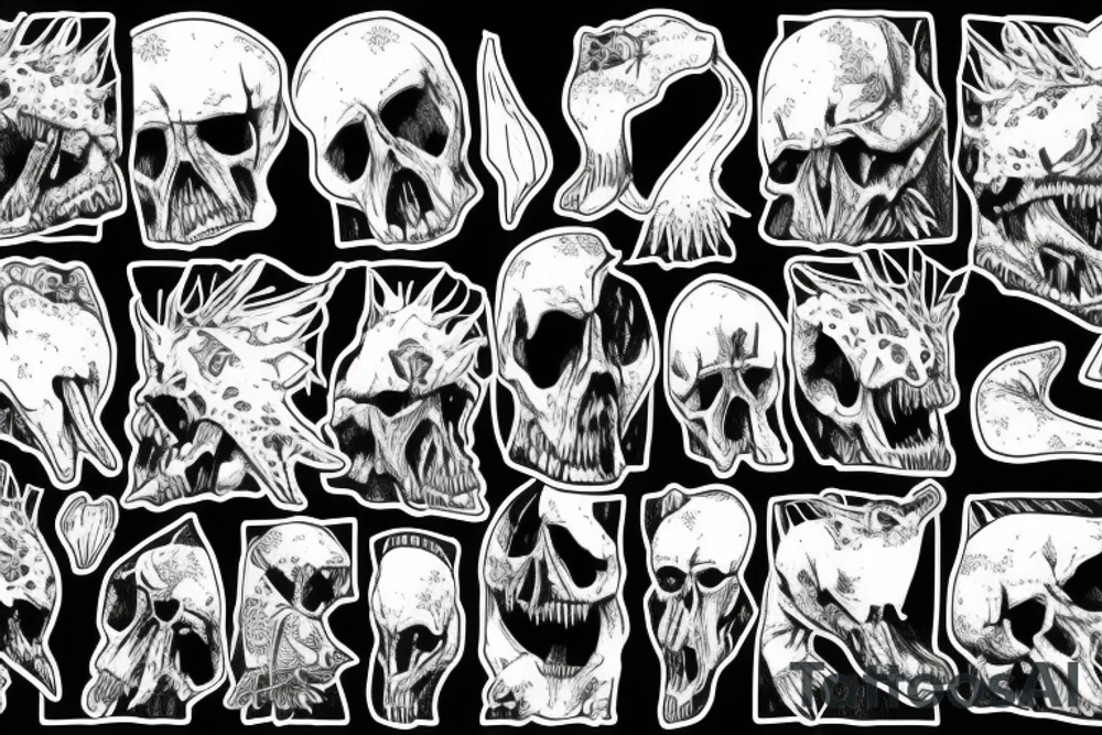 T rex skeleton tattoo idea