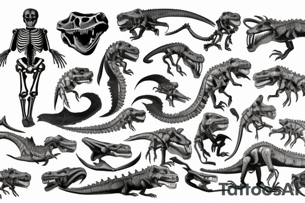 T rex skeleton tattoo idea