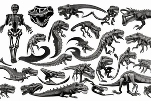 T rex skeleton tattoo idea