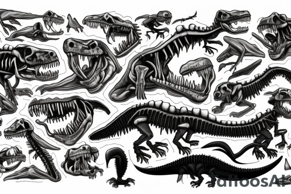 T rex skeleton tattoo idea