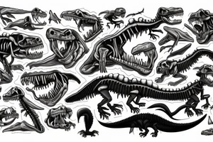T rex skeleton tattoo idea