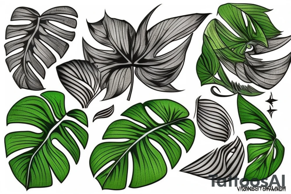 Monstera tattoo idea