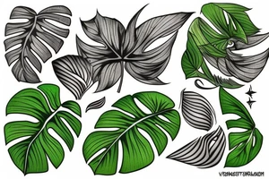 Monstera tattoo idea