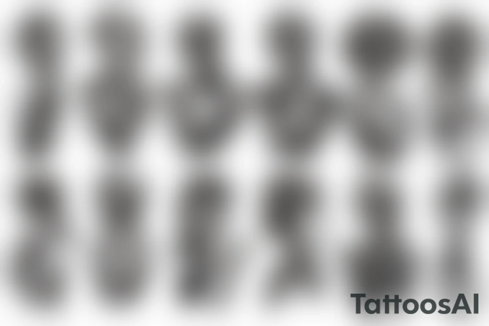 a woman on her knees tattoo idea