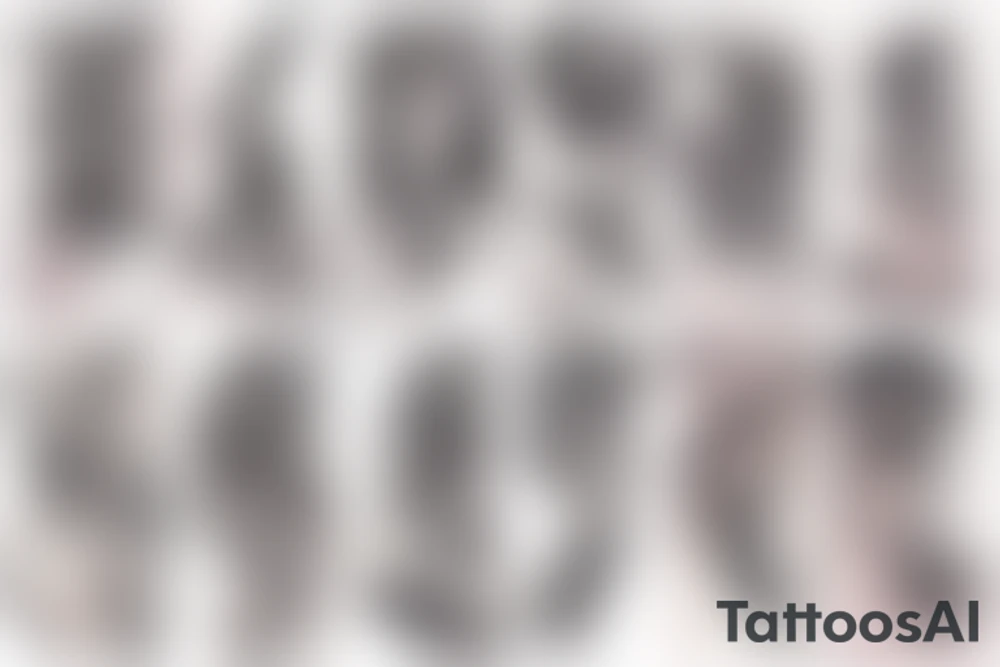 a woman on her knees tattoo idea