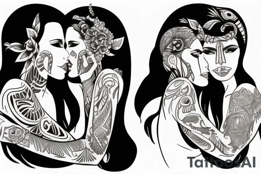 two lesbian lovers tattoo idea