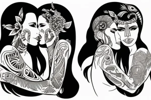 two lesbian lovers tattoo idea