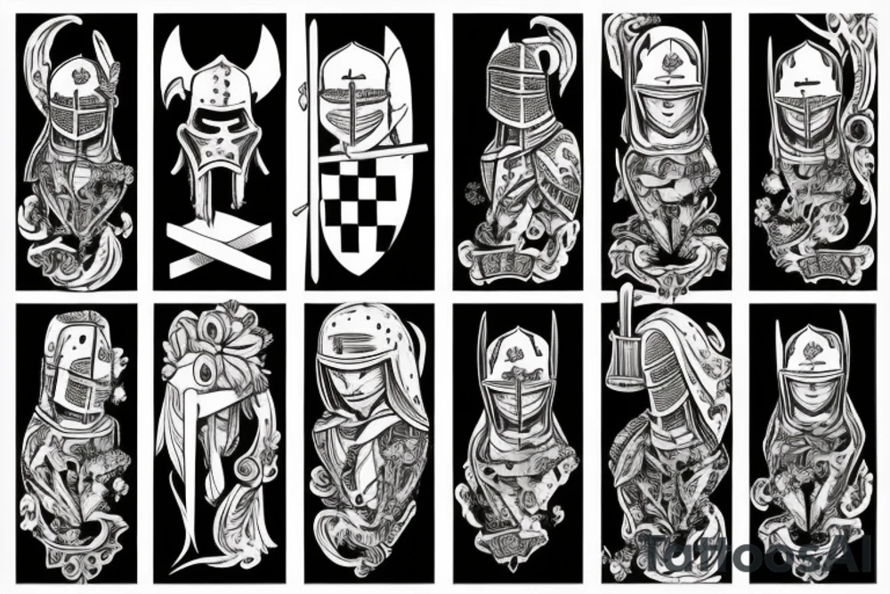 Sad knight tattoo idea
