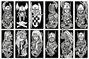 Sad knight tattoo idea
