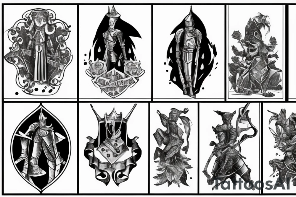 Sad knight tattoo idea