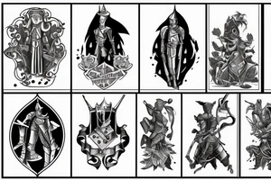 Sad knight tattoo idea