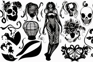 body with a cage instead of its head tattoo idea