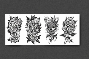 Vines, thorns, plants with eyes, black sleeve on arm tattoo idea