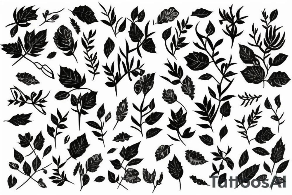 Vines, thorns, plants, black sleeve on arm tattoo idea