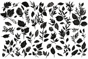 Vines, thorns, plants, black sleeve on arm tattoo idea