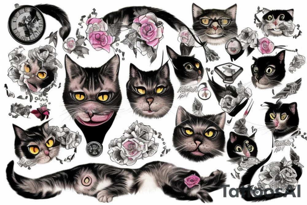 beautiful watch aggressive bald cat eat human tattoo idea