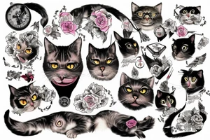 beautiful watch aggressive bald cat eat human tattoo idea