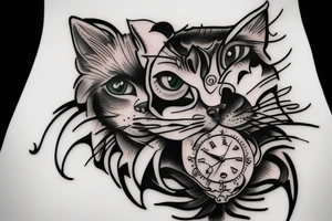 beautiful watch aggressive bald cat eat human tattoo idea