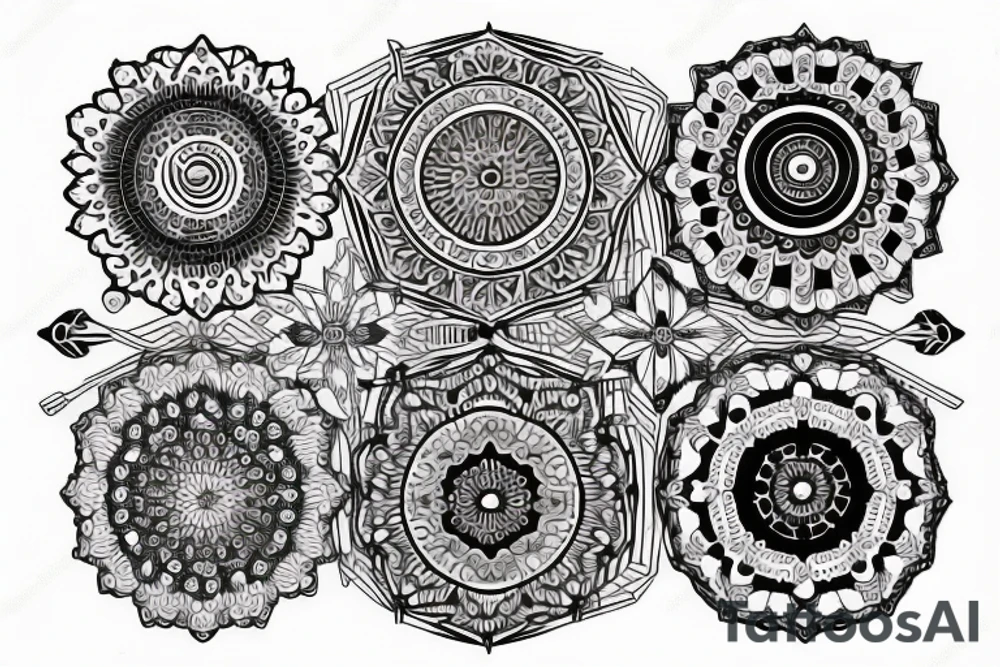 music mandala tattoo idea