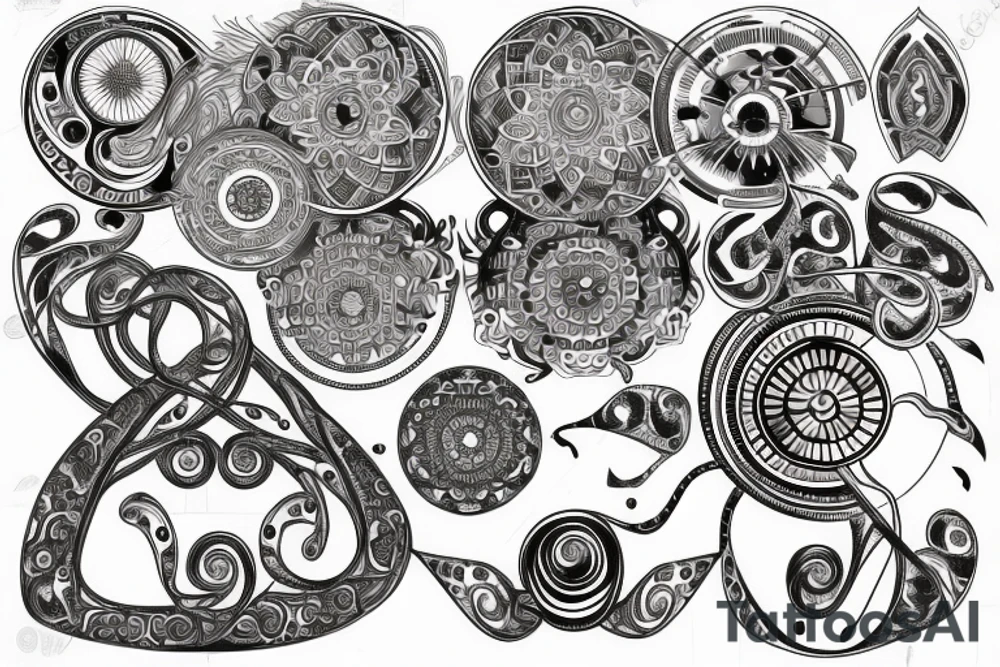 music mandala tattoo idea