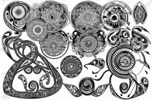 music mandala tattoo idea