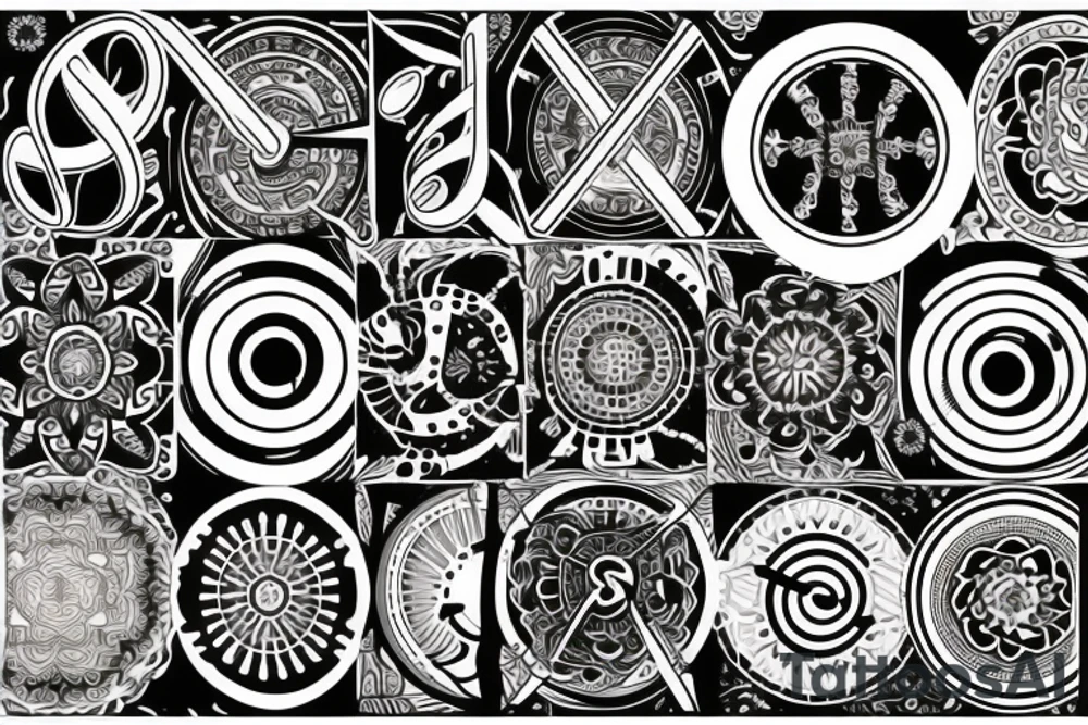 music mandala tattoo idea