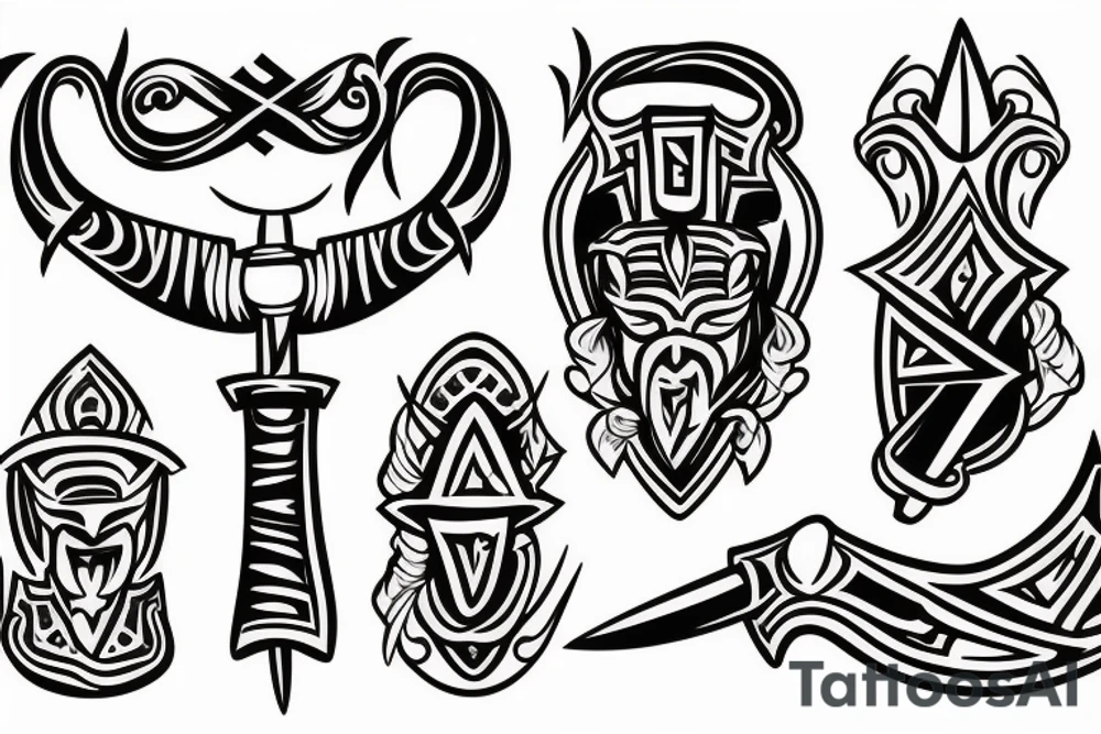 A sword being handed out of the sea tattoo idea
