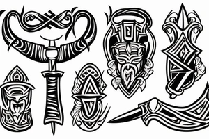 A sword being handed out of the sea tattoo idea
