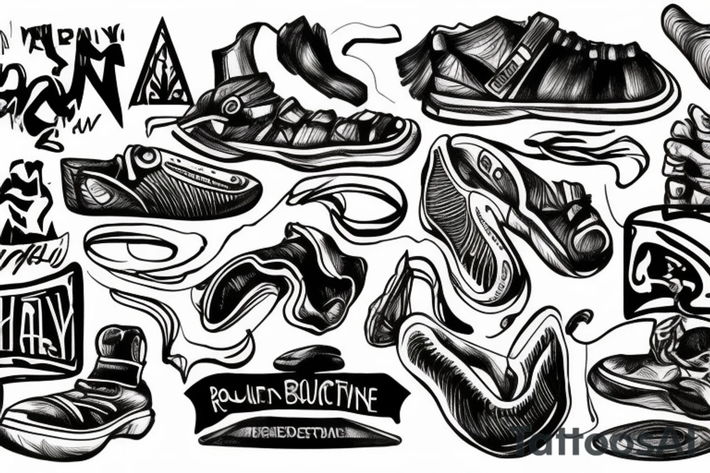 A man bouldering tattoo idea