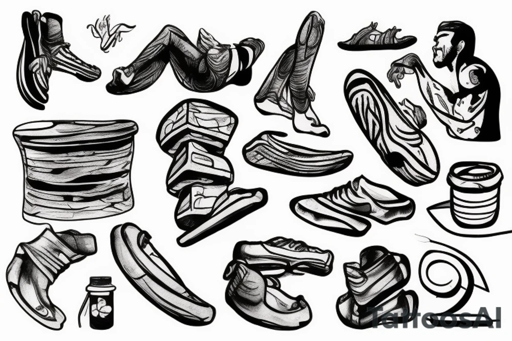 A man bouldering tattoo idea