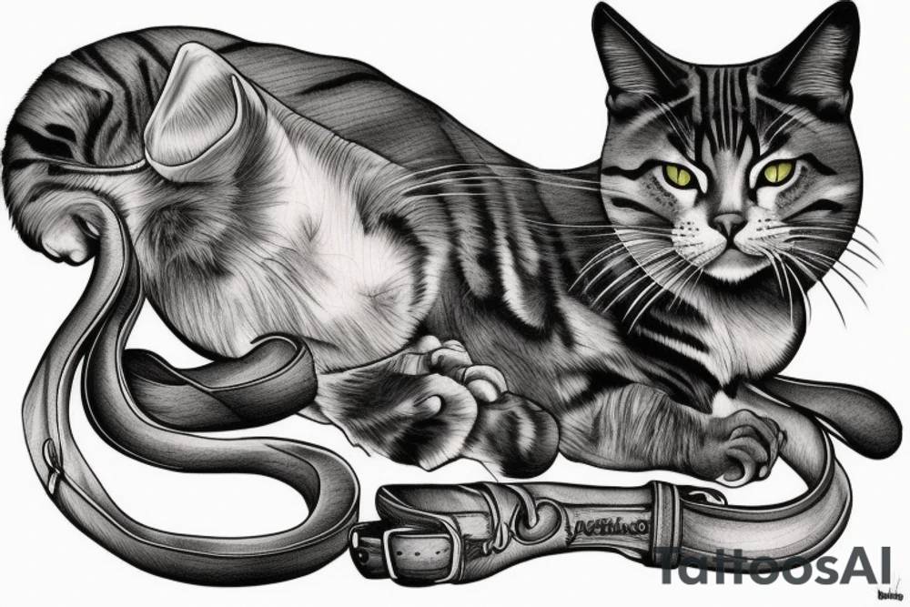 Ryan renolds riding a cat tattoo idea