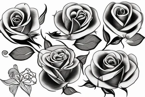 three roses with liana tattoo idea
