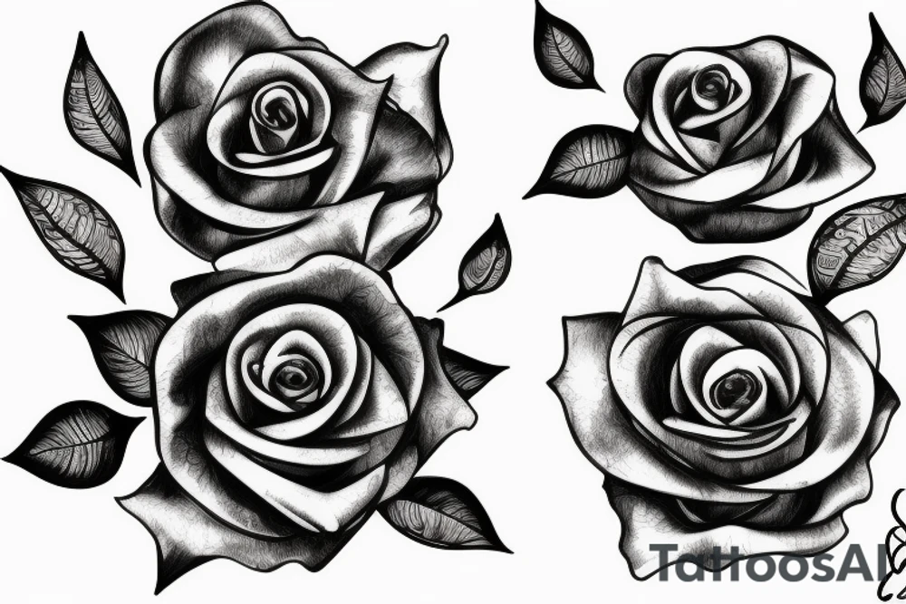 three roses with liana tattoo idea