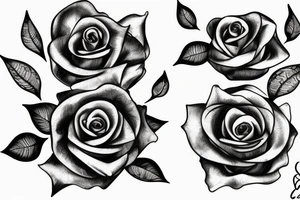 three roses with liana tattoo idea