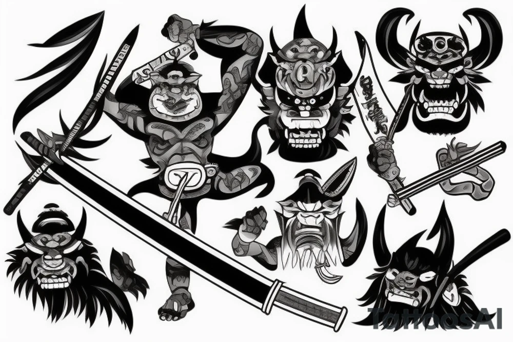 Oni with katana tattoo idea