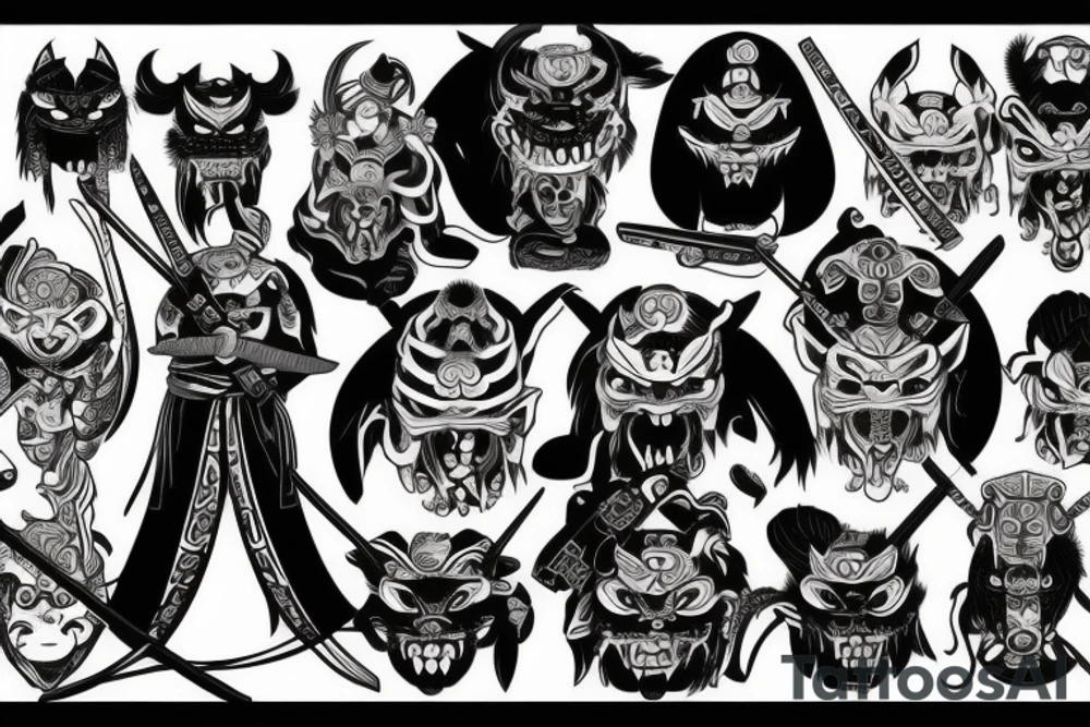 Oni with katana tattoo idea