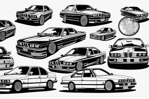 Bmw e34 sedan tattoo idea