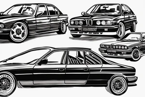Bmw e34 sedan tattoo idea