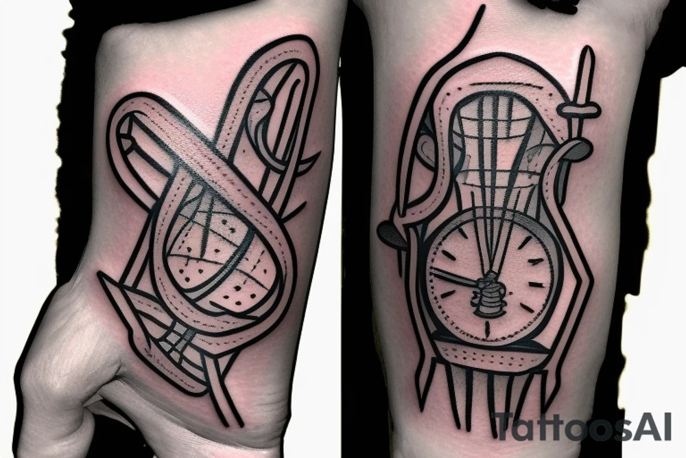 Hourglass with skeleton hand tattoo idea