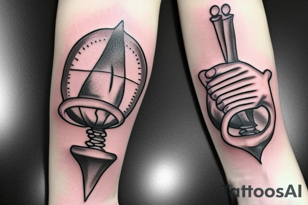 Hourglass with skeleton hand tattoo idea