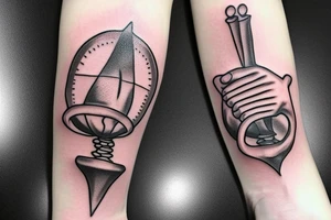 Hourglass with skeleton hand tattoo idea