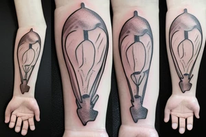 Hourglass with skeleton hand in sand tattoo idea